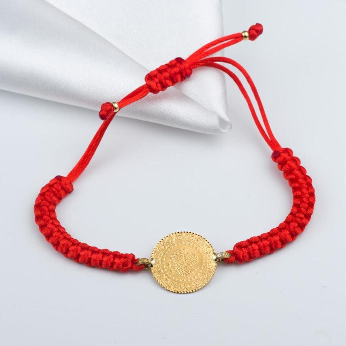 22K Yellow Gold Quarter Coin Cord Bracelet (1.75 g)