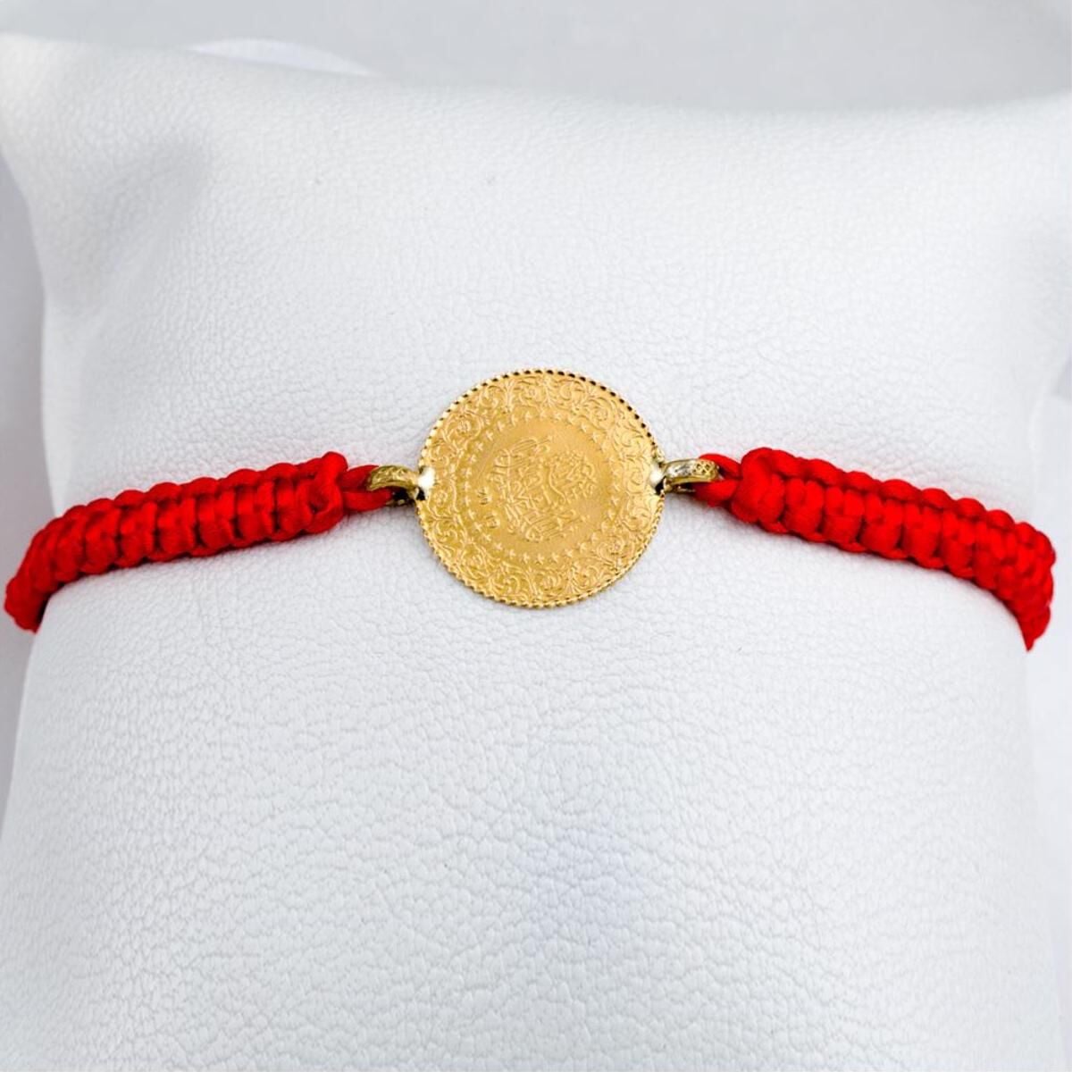 22K Yellow Gold Quarter Coin Cord Bracelet (1.75 g)