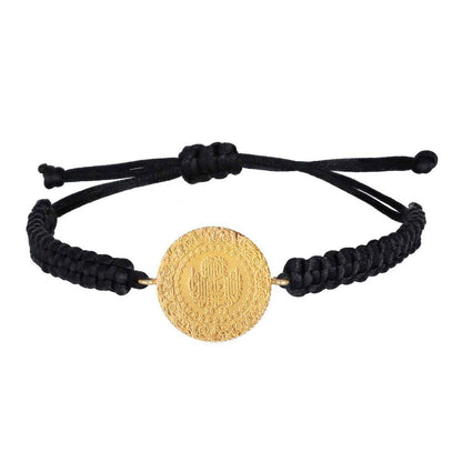 22K Yellow Gold Quarter Coin Cord Bracelet