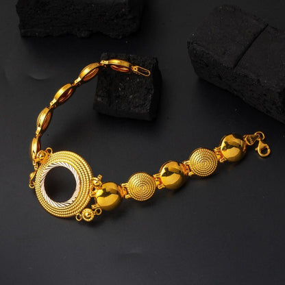 14K Yellow Gold Quarter Coin Holder Bracelet