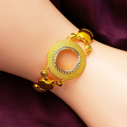 14K Yellow Gold Quarter Coin Holder Bracelet