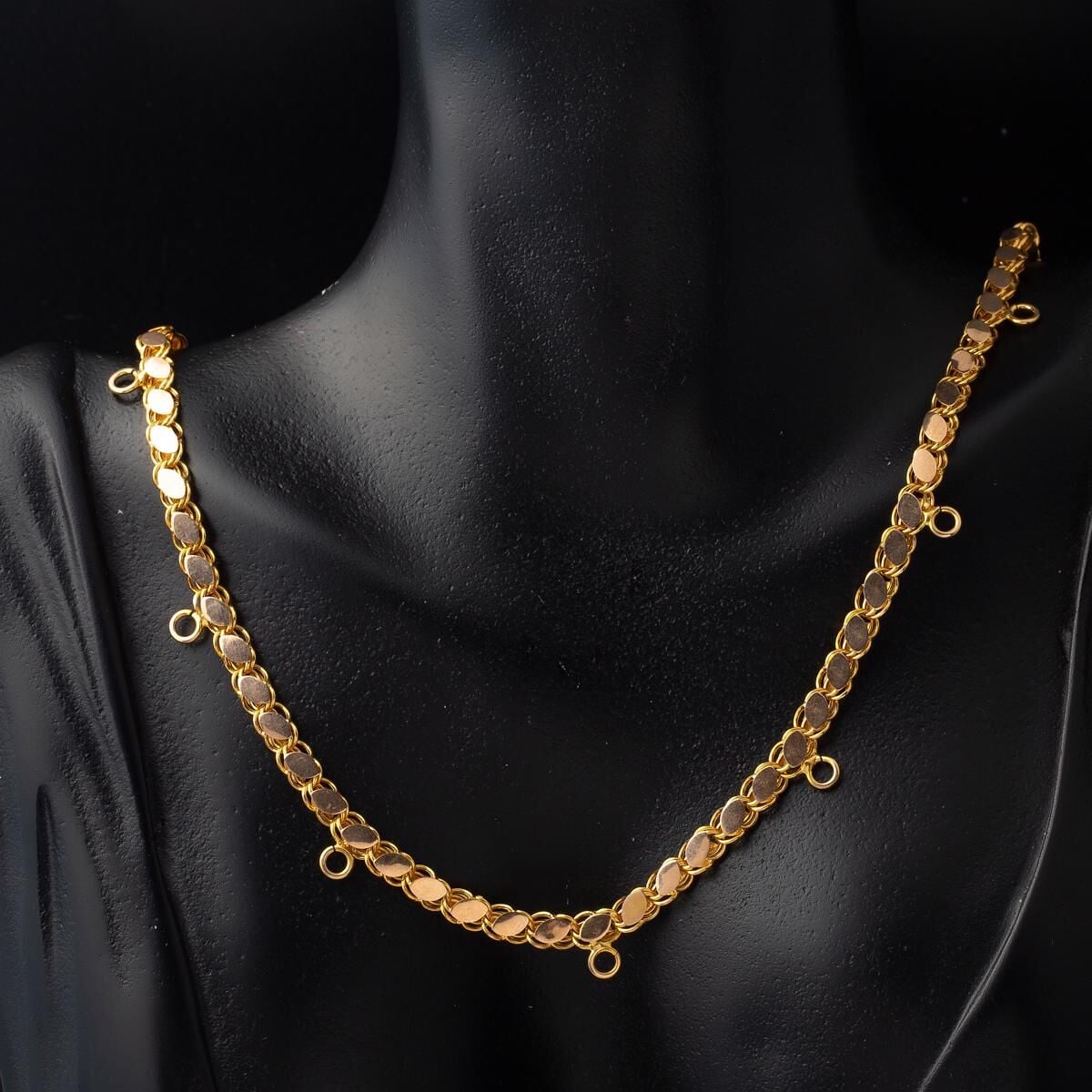 22K Yellow Gold Quarter Coin Stackable Charm Chain