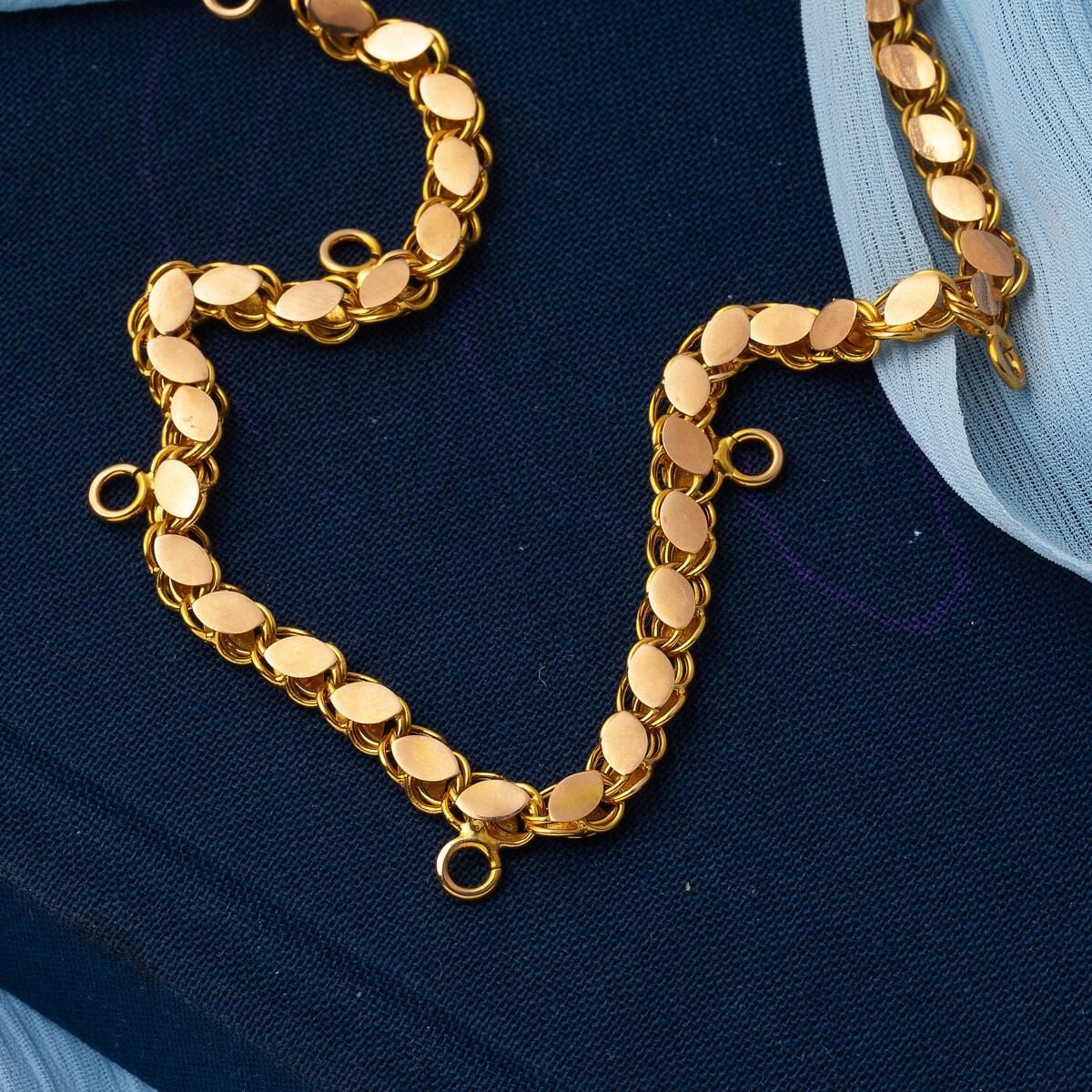 22K Yellow Gold Quarter Coin Stackable Charm Chain