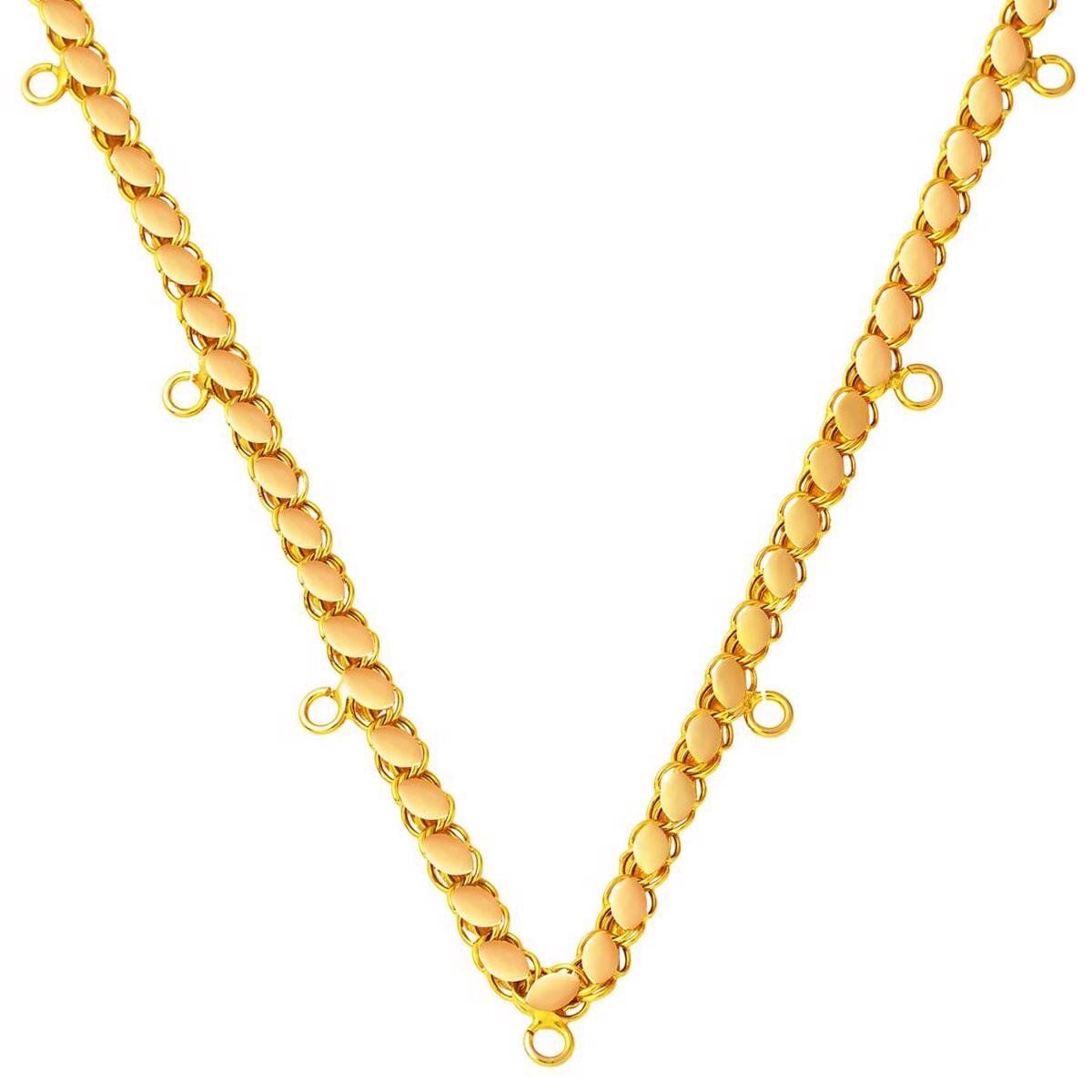 22K Yellow Gold Quarter Coin Stackable Charm Chain