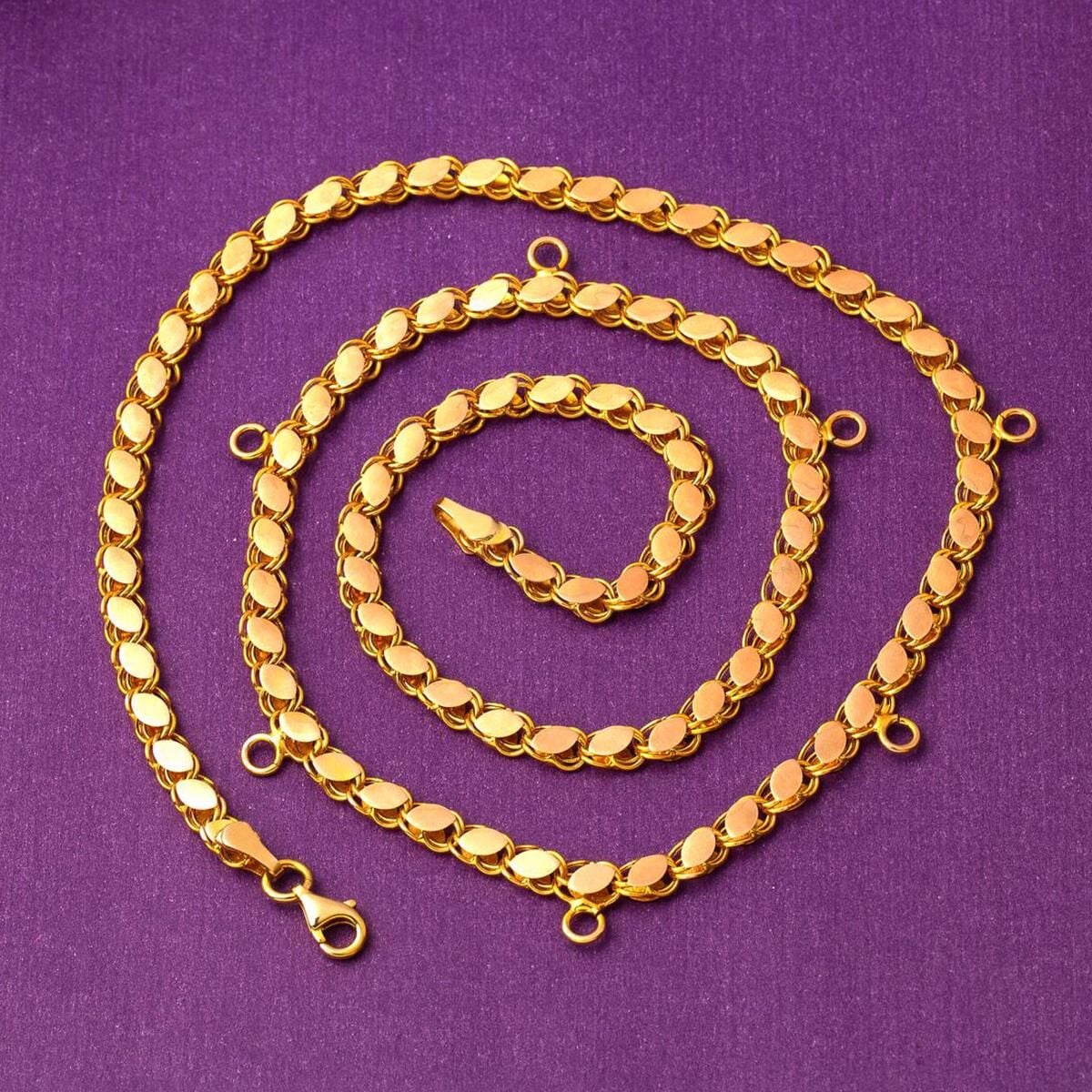 22K Yellow Gold Quarter Coin Stackable Charm Chain