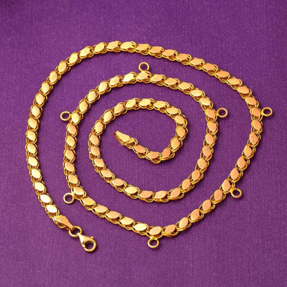 22K Yellow Gold Quarter Coin Stackable Charm Chain