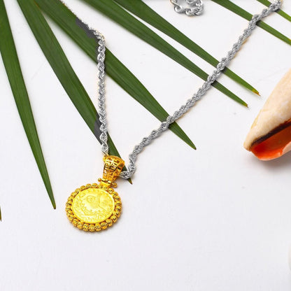 22K Yellow Gold Quarter Coin Ottoman Resat Coin Ball Pendant