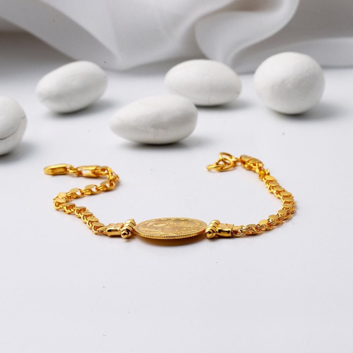 22K Yellow Gold Quarter Coin Ottoman Resat Coin Bracelet (7.29 g)