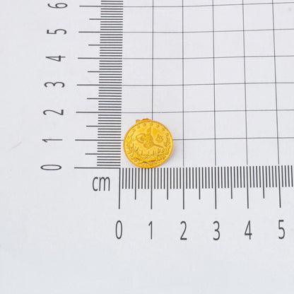 22K Yellow Gold Quarter Coin Ottoman Resat Coin Clip-On Earrings