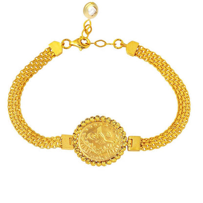 14K Yellow Gold Quarter Coin Ottoman Resat Coin Bracelet (8.7 g)