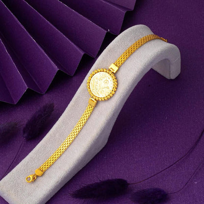 14K Yellow Gold Quarter Coin Ottoman Resat Coin Bracelet (8.7 g)