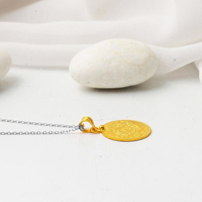 22K Yellow Gold Quarter Coin Ottoman Resat Coin Pendant (1.68 g)