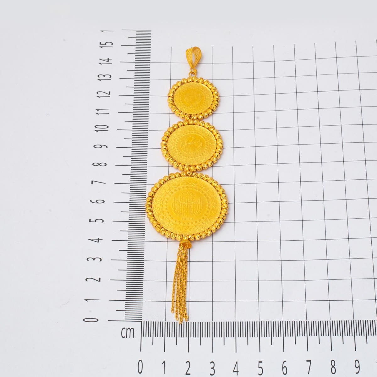 22K Yellow Gold Quarter Coin Half Full Necklace