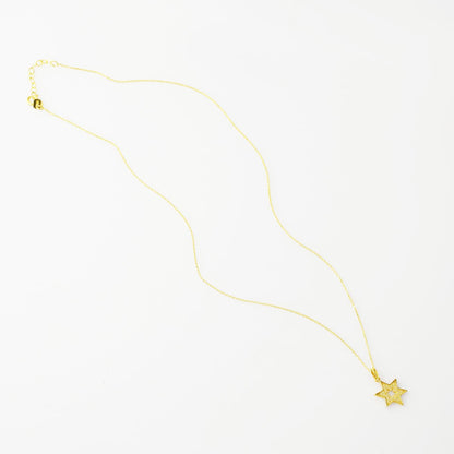14K Yellow Gold Vera Star Cubic Zirconia Necklace