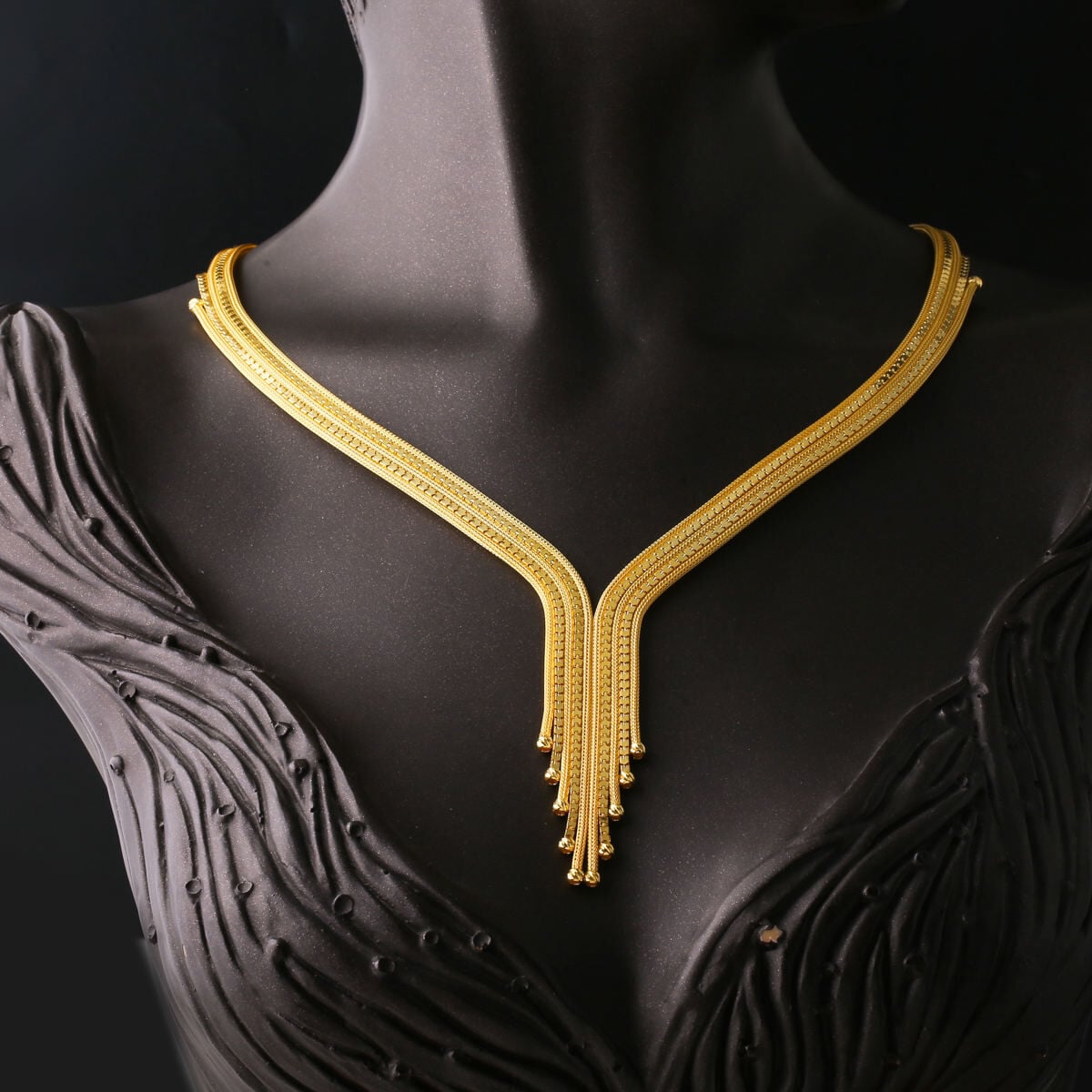 14K Yellow Gold Braided Woven Link Bridal Jewelry Set