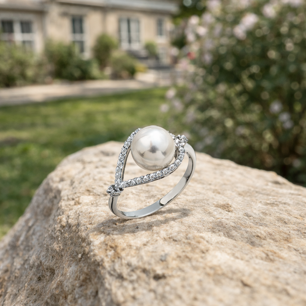 14K White Gold Chiara Pearl Ring