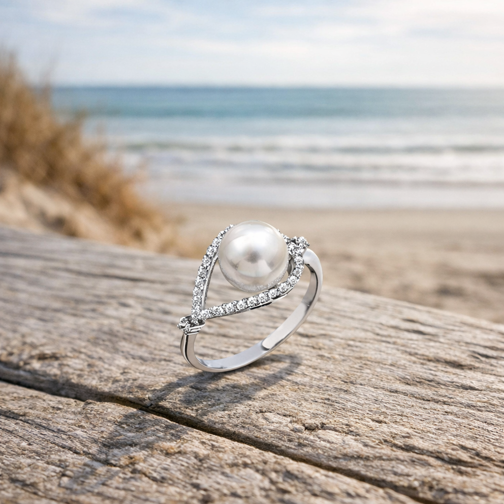 14K White Gold Chiara Pearl Ring