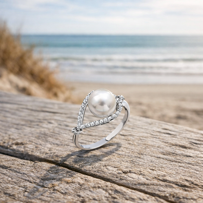 14K White Gold Chiara Pearl Ring