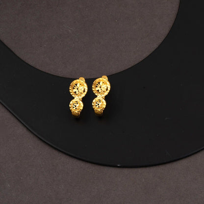 22K Yellow Gold Flower Earrings