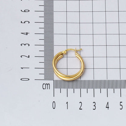 14K Yellow Gold Double Hoop Earrings