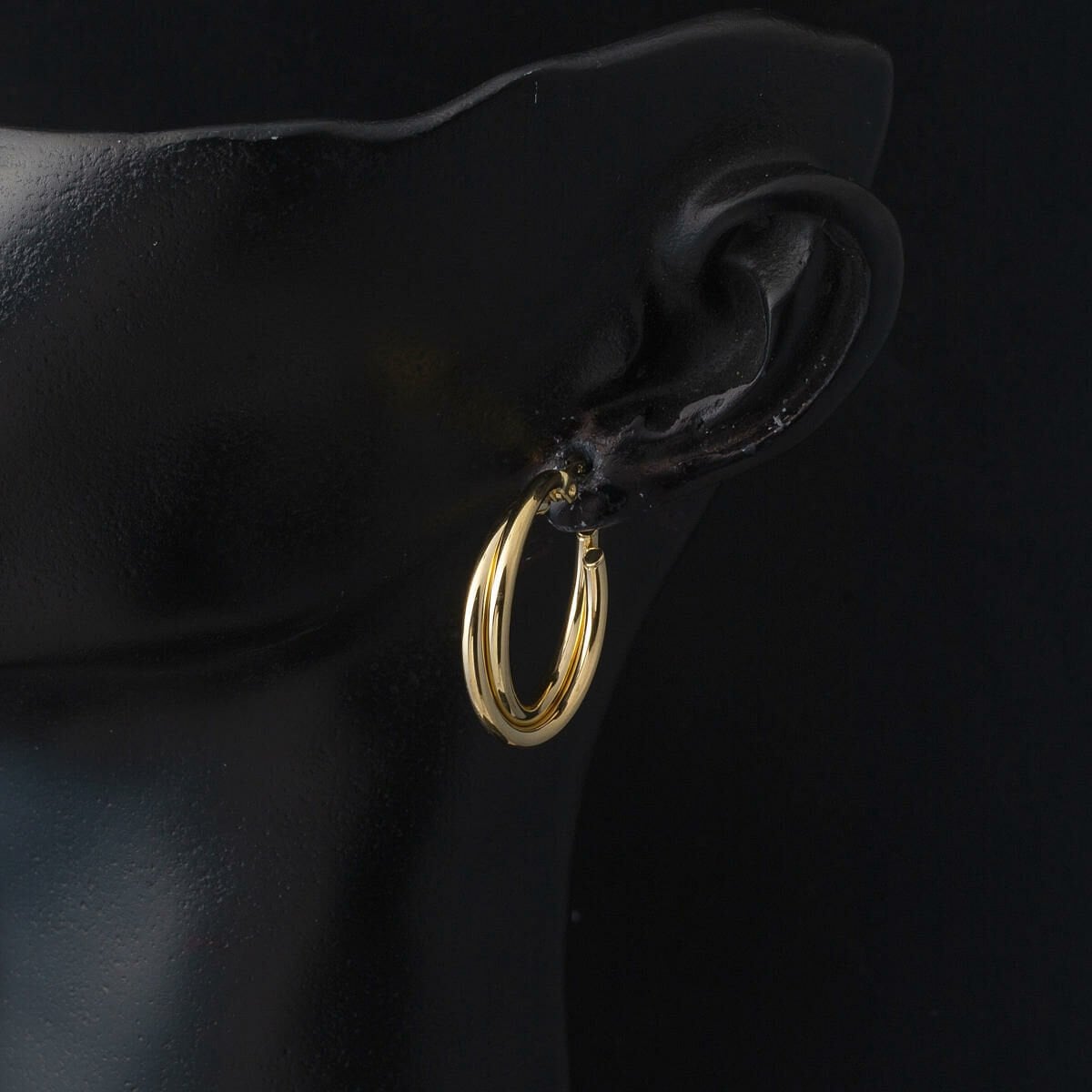 14K Yellow Gold Double Hoop Earrings