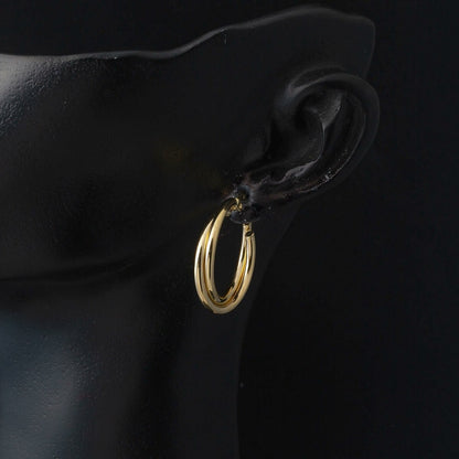14K Yellow Gold Double Hoop Earrings