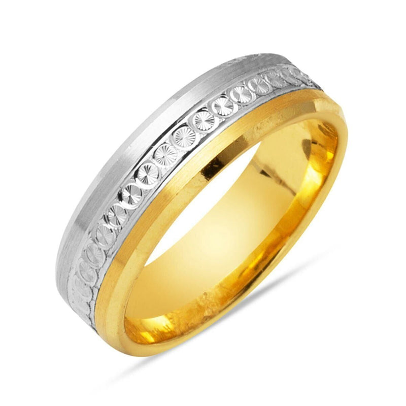 14K Yellow Gold Double Colored Women's Wedding Band