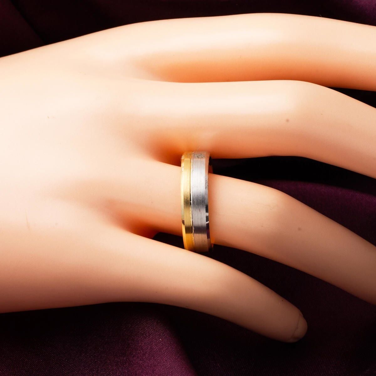 14K Yellow Gold Double Colored Men's Wedding Band