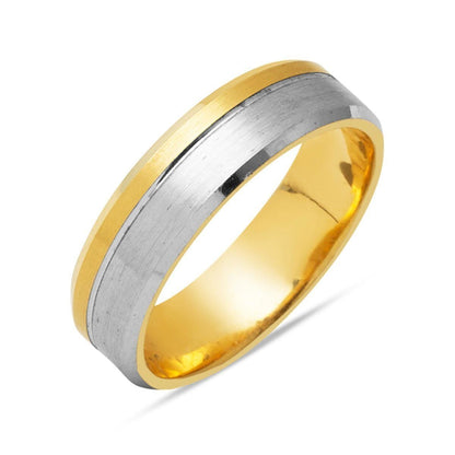 14K Yellow Gold Double Colored Men's Wedding Band