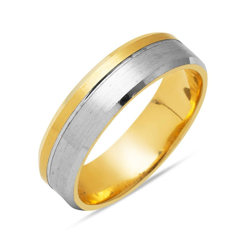 14K Yellow Gold Double Colored Men's Wedding Band