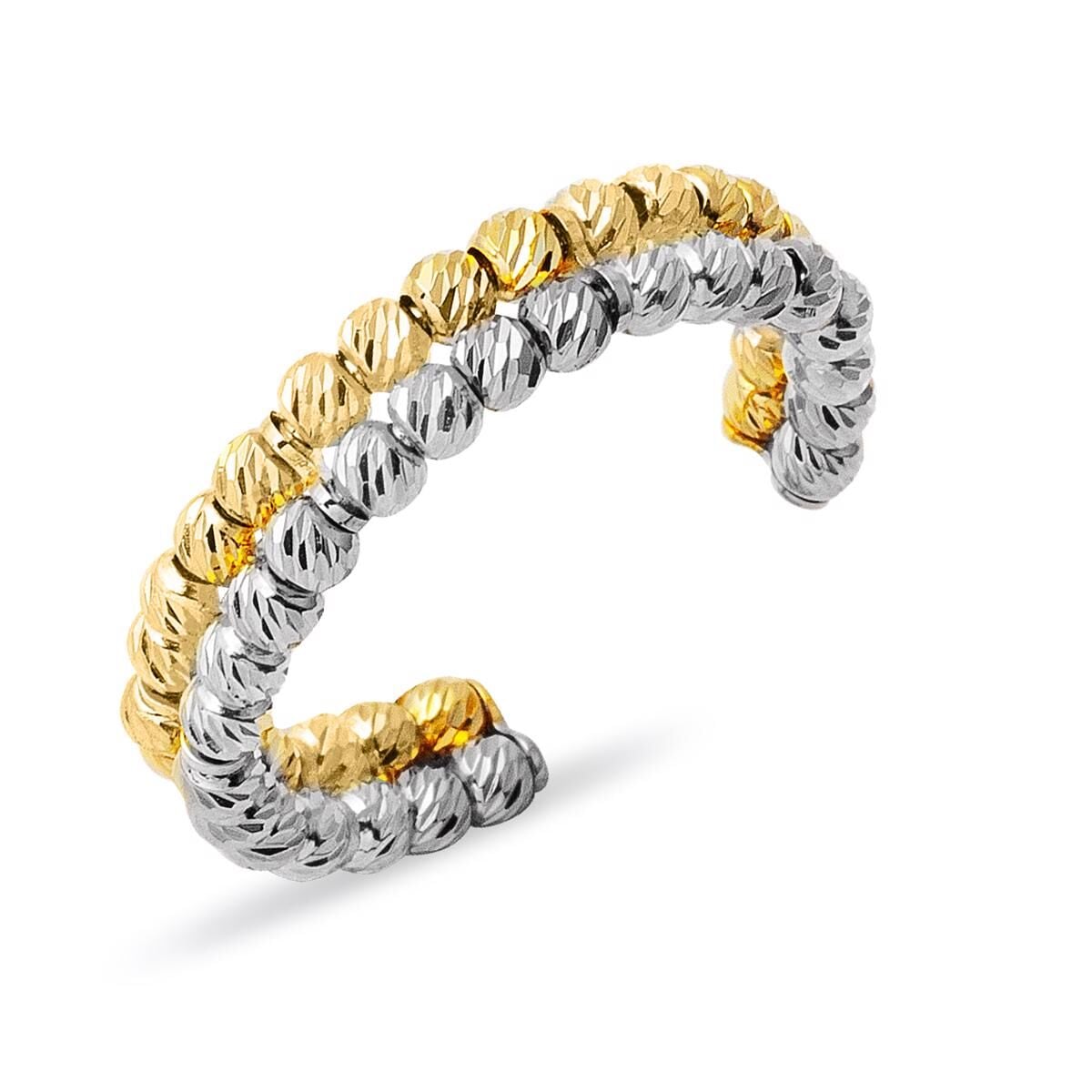 14K Yellow Gold Double Row Ball Ring