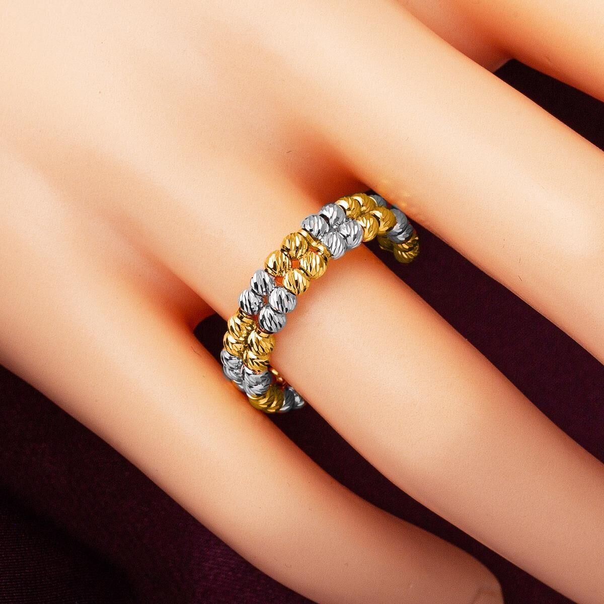 14K Yellow Gold Double Row Ball Ring (3.1 g)