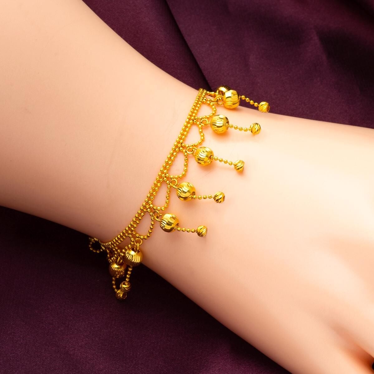 22K Yellow Gold Rattle Bracelet