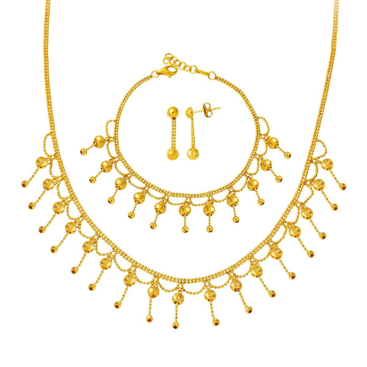 22K Yellow Gold Rattle Jewelry Set