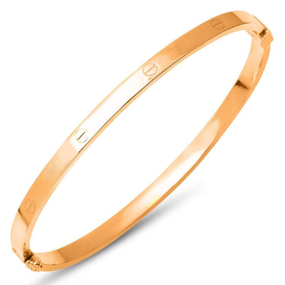 14K Rose Gold Nail Hinged Cuff Bangle