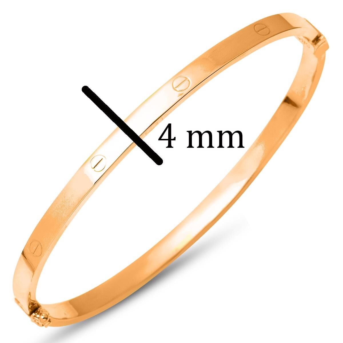 14K Rose Gold Nail Hinged Cuff Bangle