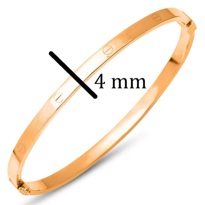 14K Rose Gold Nail Hinged Cuff Bangle