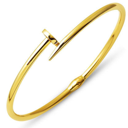 14K Yellow Gold Nail Bangle