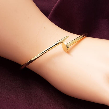 14K Yellow Gold Nail Bangle