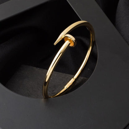 14K Yellow Gold Nail Bangle