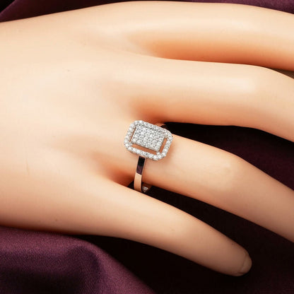 14K White Gold Coronet Baguette Minimalist Cubic Zirconia Ring