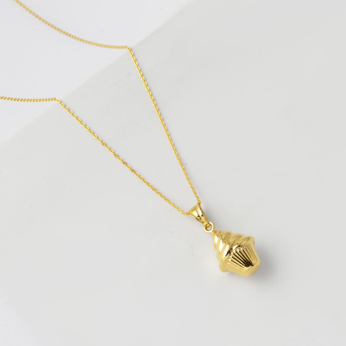 14K Yellow Gold Ice Cream Pendant
