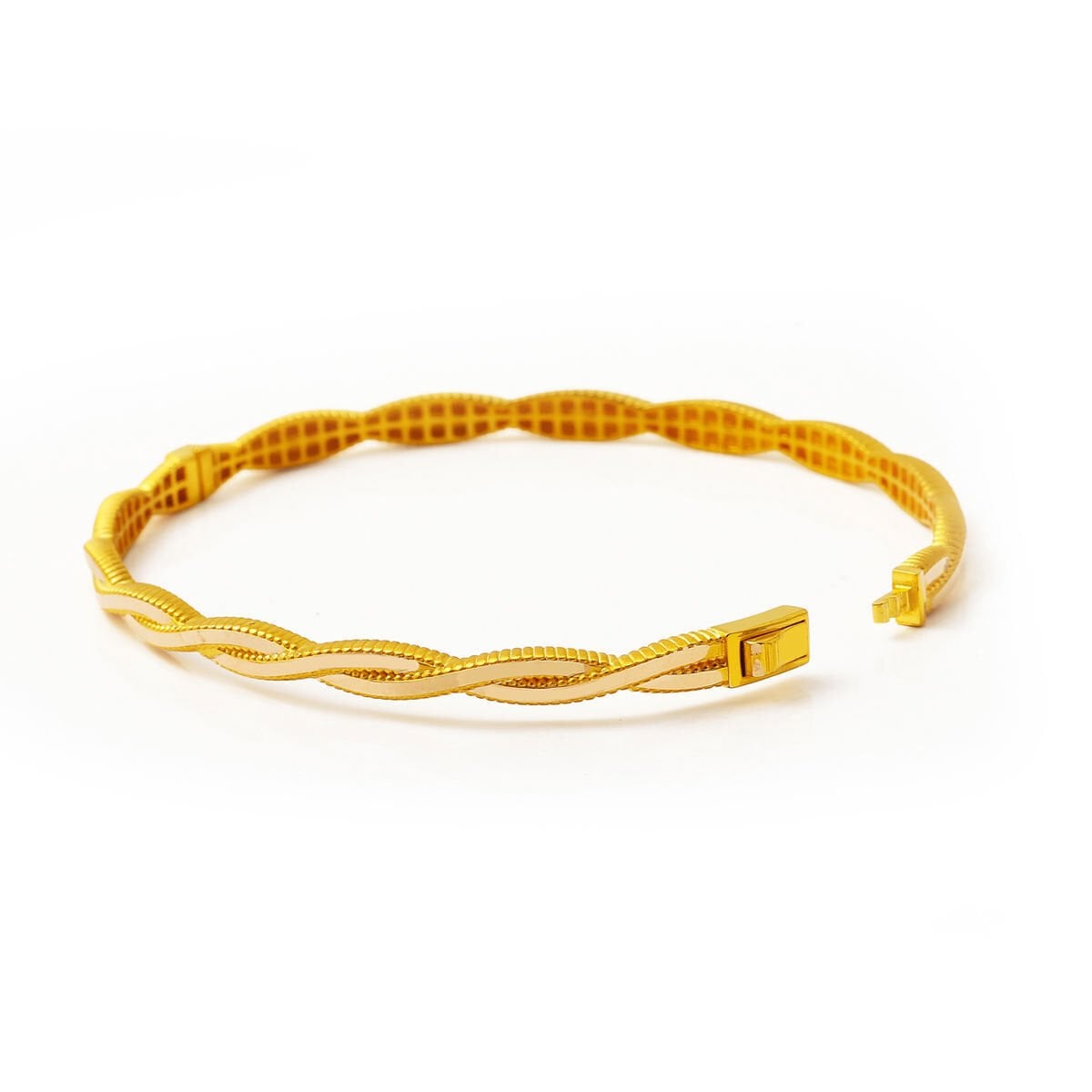 14K Yellow Gold Ivy Ajda Hinged Cuff Bangle