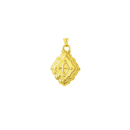 14K Yellow Gold Retro Sagittarius Zodiac Pendant