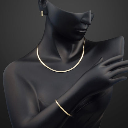 14K Yellow Gold Full Moon Tennis Jewelry Set