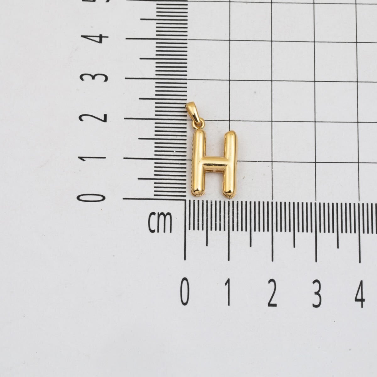 14K Yellow Gold Balloon Initial H Necklace