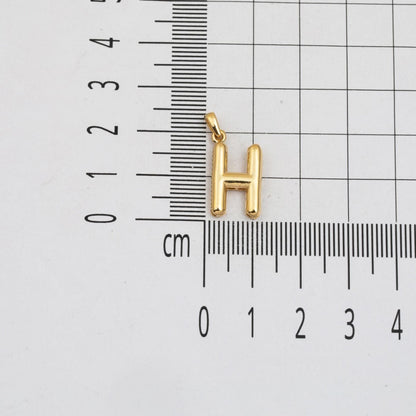 14K Yellow Gold Balloon Initial H Necklace