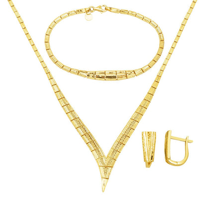 14K Yellow Gold Tennis Jewelry Set