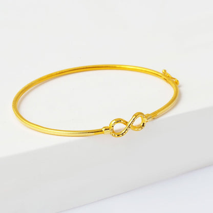 14K Yellow Gold Infinity Ajda Hinged Cuff Bangle