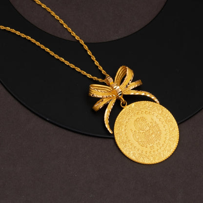 22K Yellow Gold Full Bow Necklace